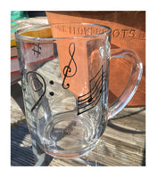 Music Design Gift Glass Tankard: