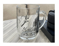 Music Design Gift Glass Tankard: