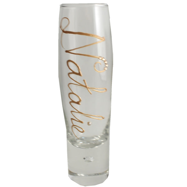 Personalised Gift Champagne Flute Glass: with Crystals (Gold)