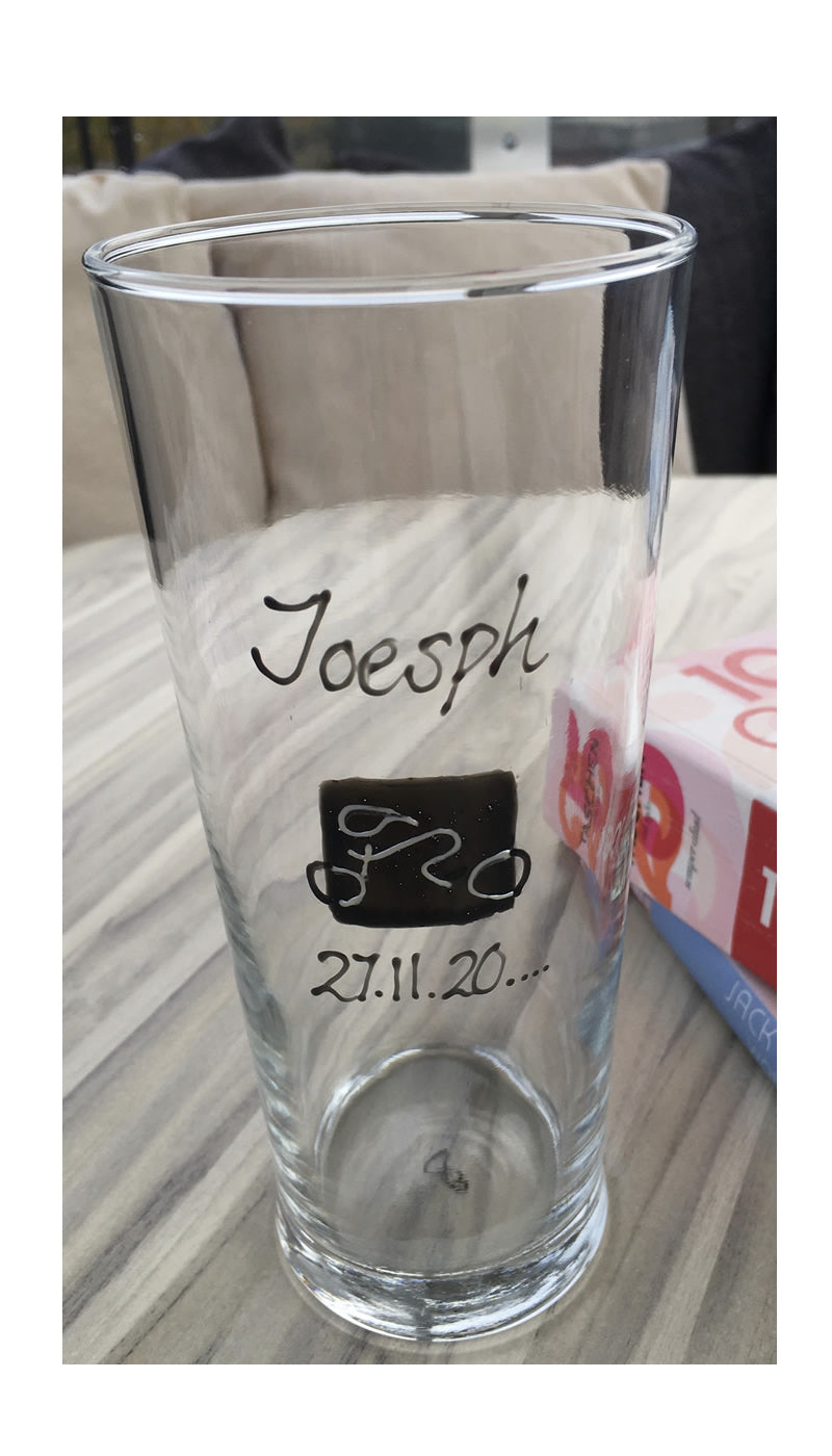 Personalised Cycling Pint Glass
