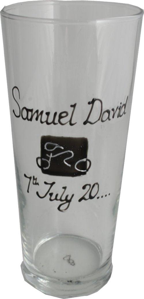 Personalised Gift Cycling Pint Glass: