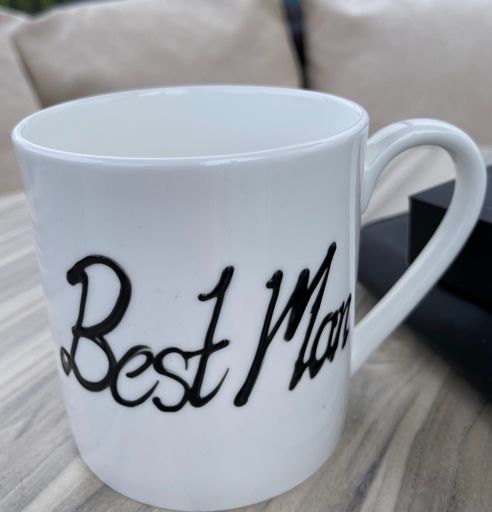 Best Man Fine Bone China 1Pint Mug: (Black)