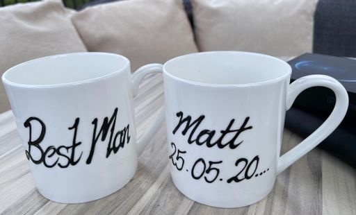 Best Man Fine Bone China 1Pint Mug: (Black)