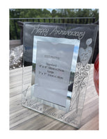 Personalised 25th Wedding Anniversary Gift: Photo Frame Portrait (Flower)