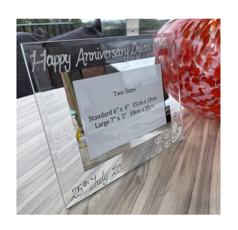 Personalised 25th Anniversary Landscape Picture Frame