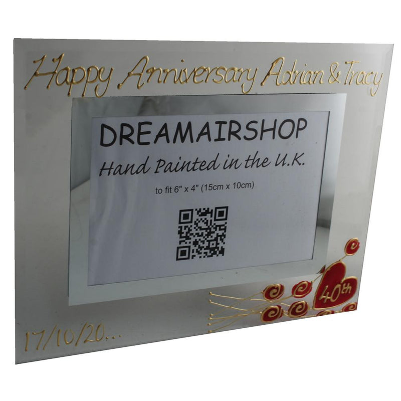 Personalised 40th Anniversary Photo Frame Flower