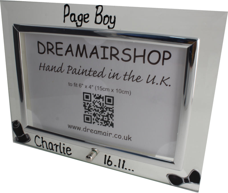 Personalised Page Boy Photo Frame: Land (Top Hat)