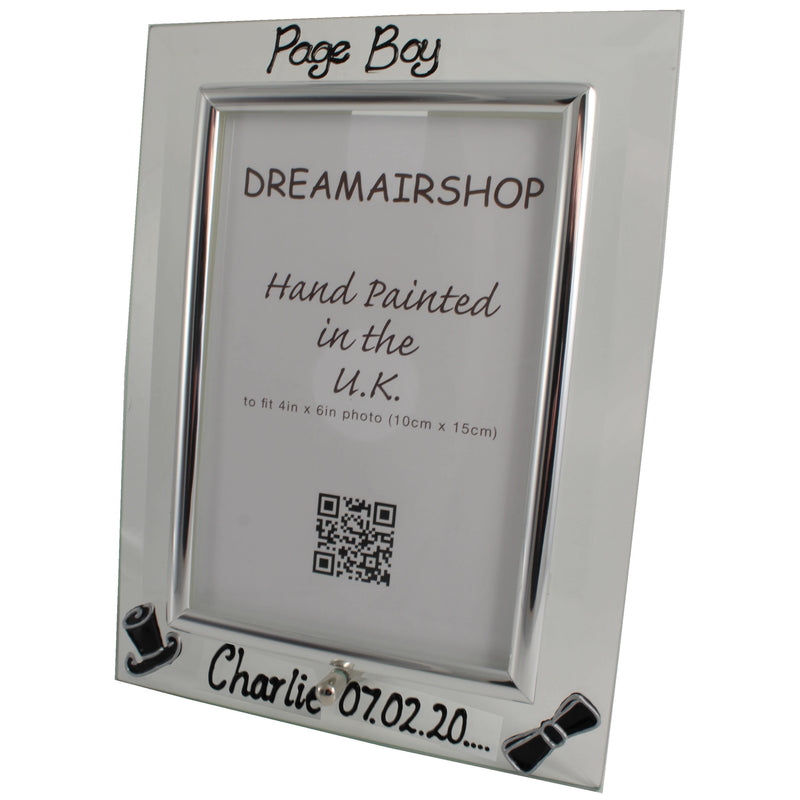 Personalised Page Boy Photo Frame: Portrait (Top Hat)