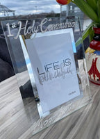1st Holy Communion Gift Photo: Frame Portrait with crystals