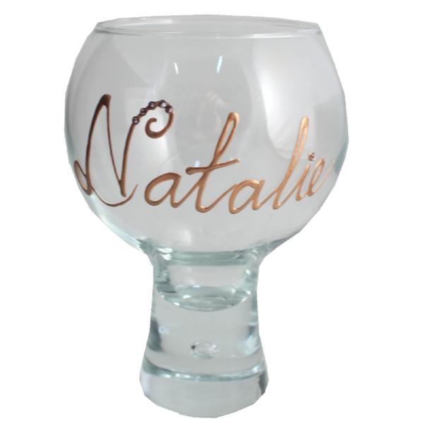 Personalised Gin and Tonic Glass: with Crystals (Copper)