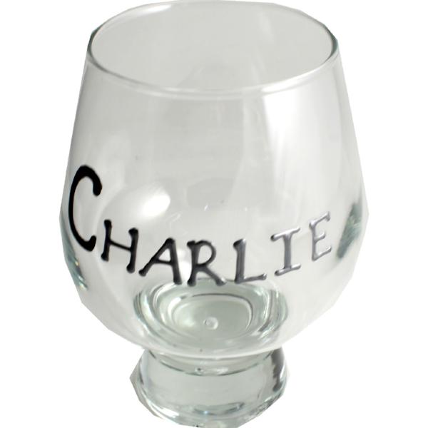 Personalised Gift Bubble Beer Glass: Blk/Sil
