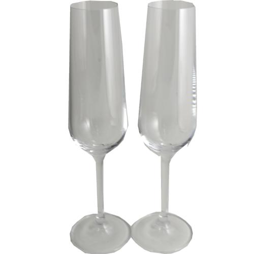 Titanium Crystal Champagne/Flute Glass: Set 2