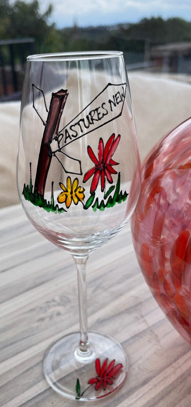 Pastures New Gift Wine Glass: