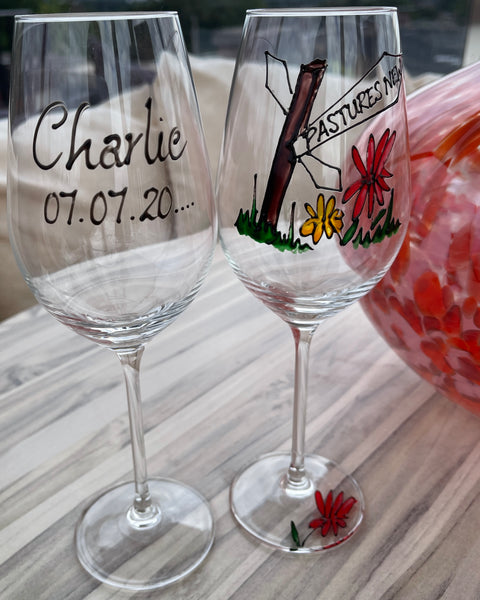 Pastures New Gift Wine Glass: