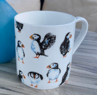 1 Pint Fine Bone China Large Mug Puffin