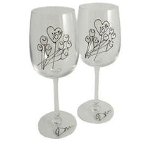 Personalised 15th Wedding Anniversary Wine: Glasses (Flower)