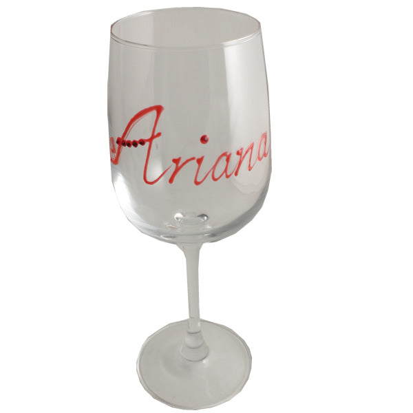 Personalised Wording Gift Wine Glass: with Crystals (Red)