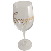 Personalised Wording Gift Wine Glass: with Crystals (Gold)