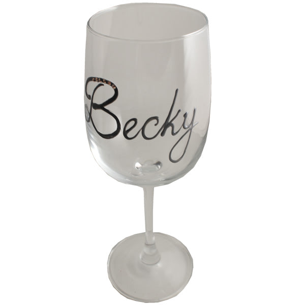 Personalised Wording Gift Wine Glass: with Crystals (Silver)