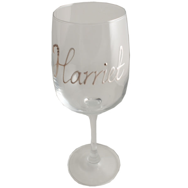 Personalised Wording Gift Wine Glass: with Crystals (Pearl)