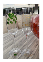 Personalised 55th Wedding Anniversary Glasses: (Flower) Champagne