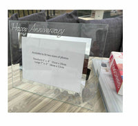 10th Wedding Anniversary Gift Set: Wine Glasses & Photo Frame (Flower)