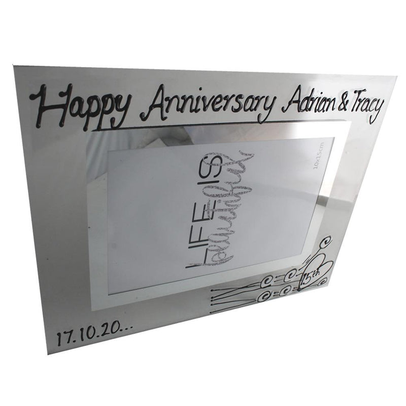 Personalised 15th Anniversary Photo Frame Flower