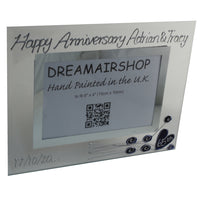 65th Wedding Anniversary Gift Set: Wine Glasses & Photo Frame (Flower)