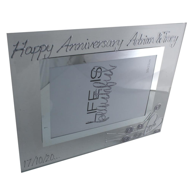 Personalised 70th Anniversary Photo Frame Flower