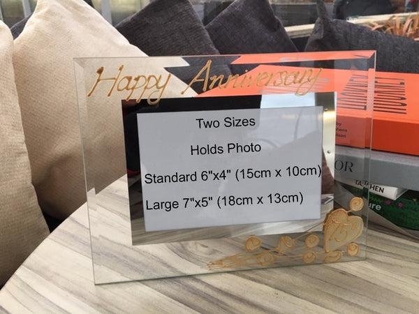 75th Oak Wedding Anniversary Gift Photo: Frame Landscape (Flower)