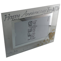 5th Wedding Anniversary Wine Frame: Gift Set (Flower)