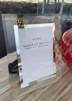 Personalised 1st Wedding Anniversary Gift: Photo Frame Portrait (Flower)