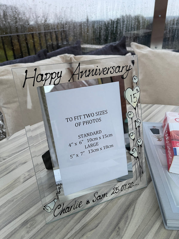 15th Wedding Anniversary Gift Photo: Frame Portrait (Flower)