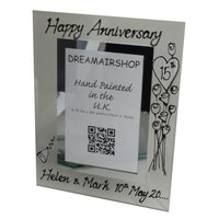 Personalised 15th Wedding Anniversary Gift: Photo Frame Portrait (Flower)