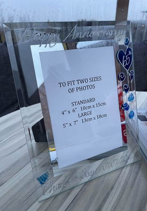 65th Wedding Anniversary Gift Photo: Frame Portrait (Flower)