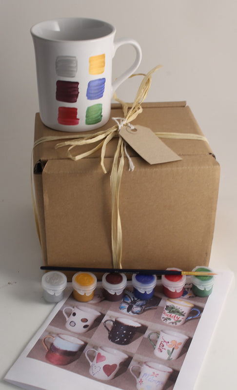 Paint Your Own Gift Mug: with Gift Tag (1 mug metallics)