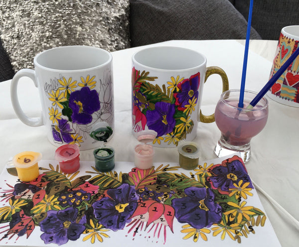 Painting by Numbers Mug Craft Kit Bright Flowers