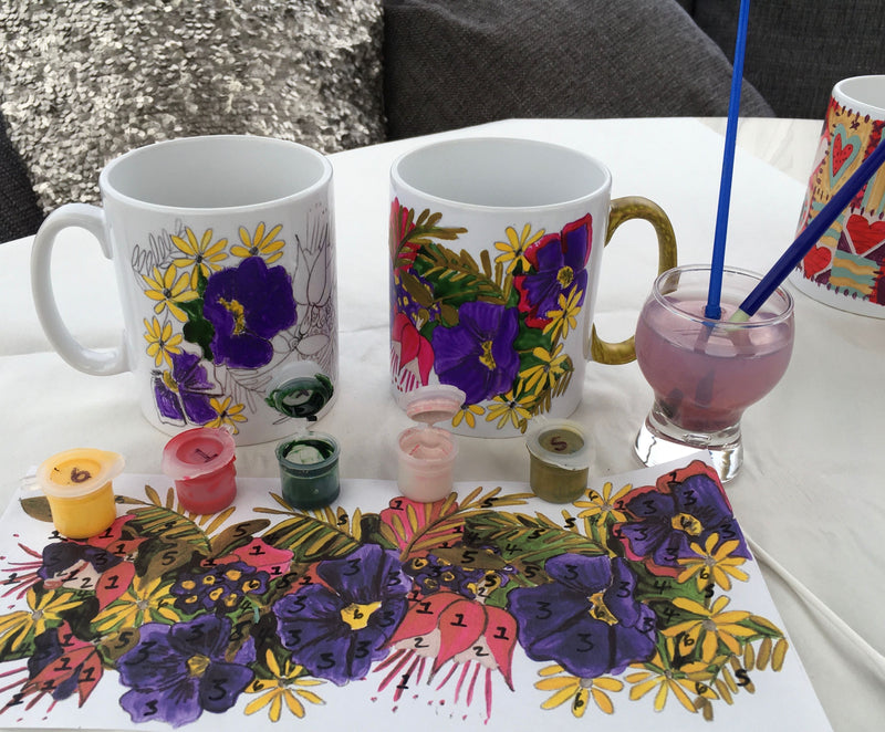 Painting by Numbers Mug Craft Kit Bright Flowers