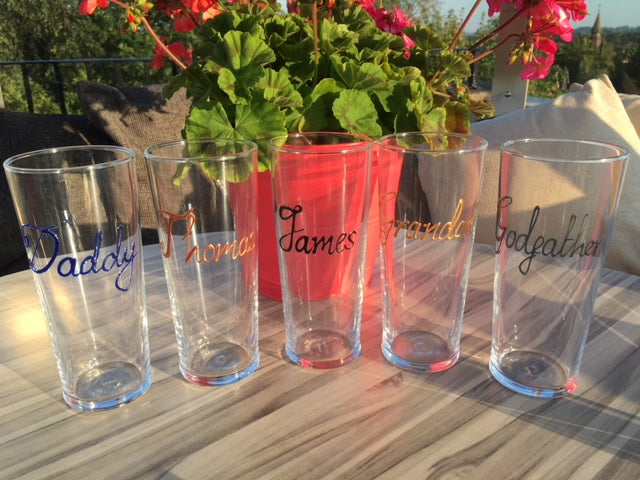 Personalised Wording Gift Pint Glass: (Blue)