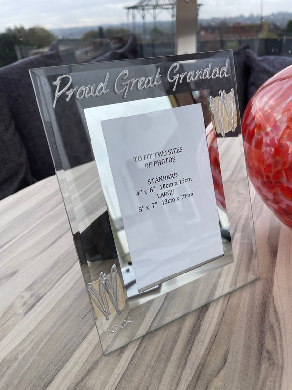 Proud Great Grandad Gift Photo: Frame Portrait (Hearts)