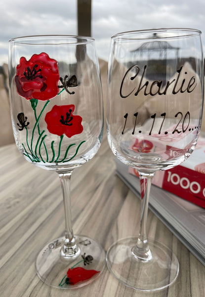 Poppy Gift Wine Glass