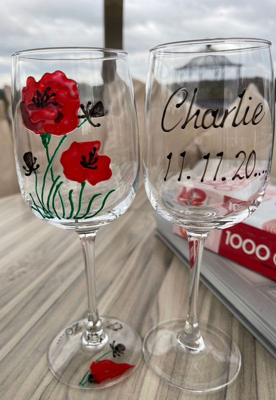 Poppy Gift Wine Glass