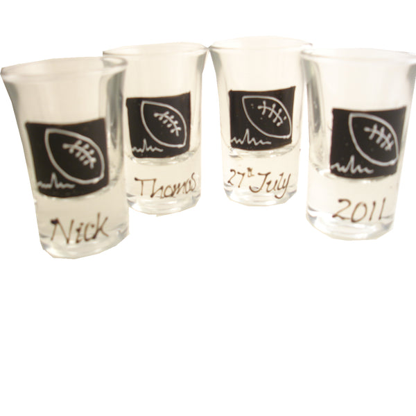Rugby Design Gift Shot Glasses: (Set 4)