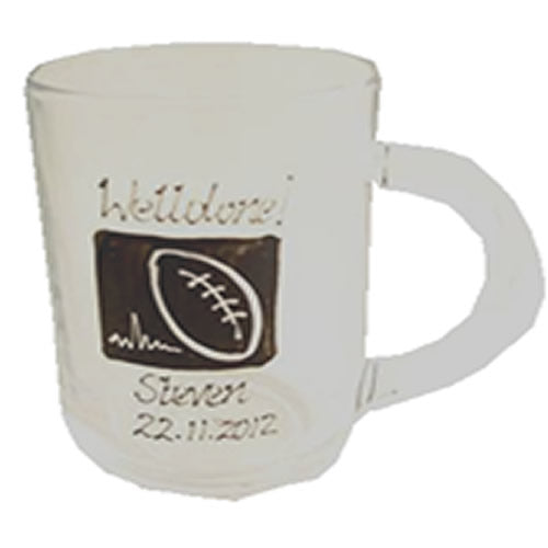 Personalised Rugby Gift Glass Tankard: