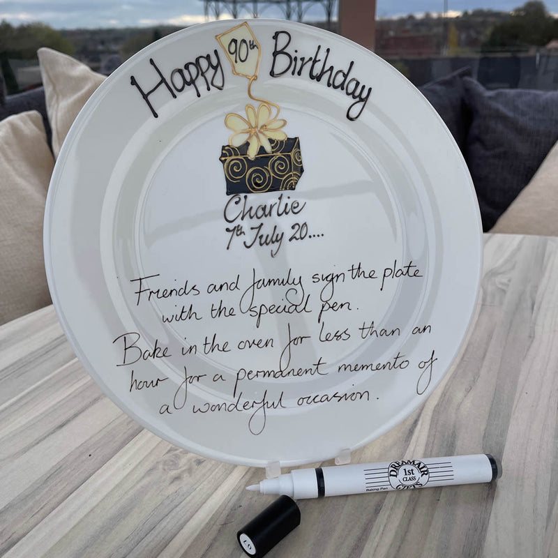 Personalised 90th Birthday Plate Round (Box)