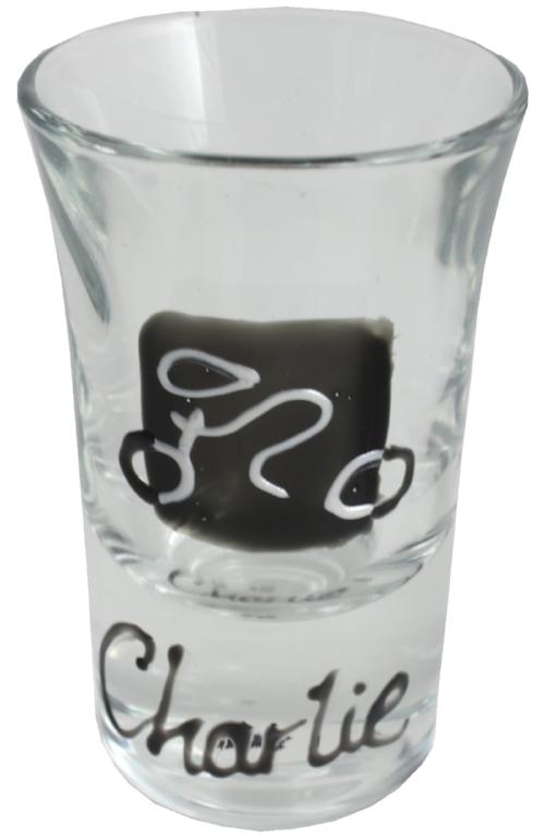 Cycling Design Tall Shot Glass: