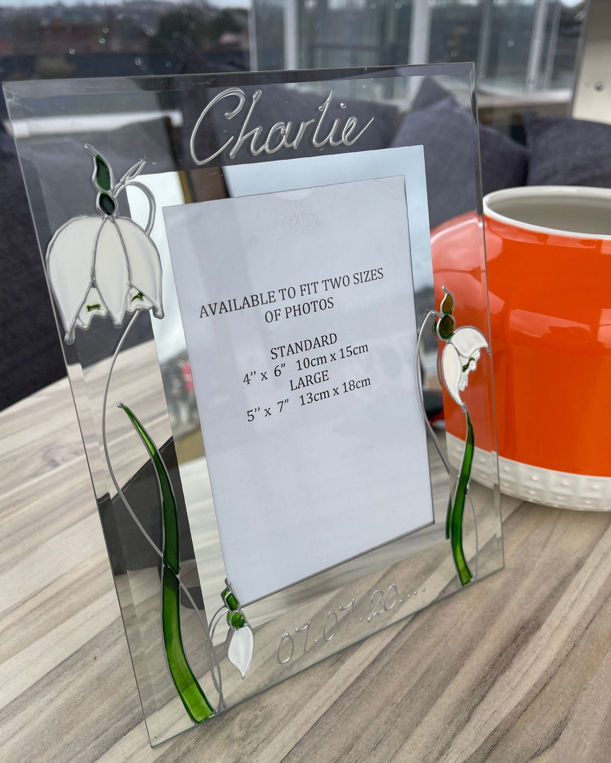 Personalised Snowdrop Portrait Frame