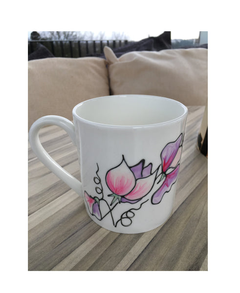 Sweet Pea Fine Bone China Mug 1 pint