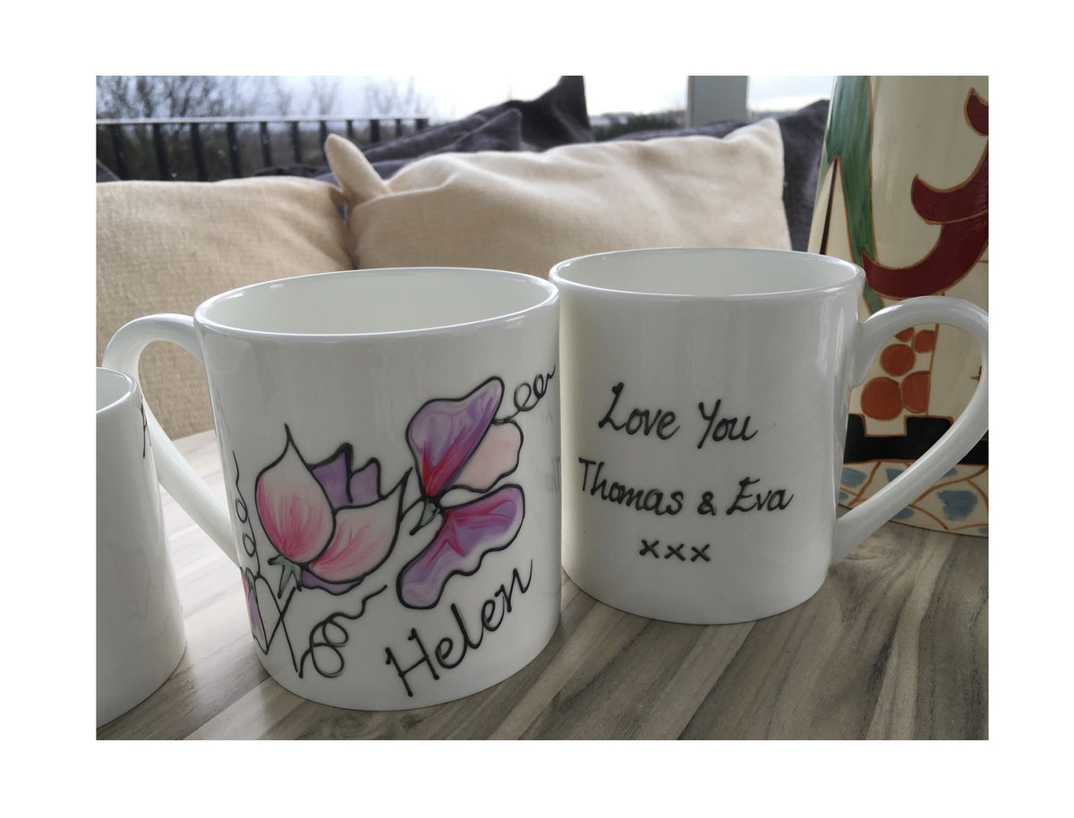 Personalised Sweet Pea Pint Mug