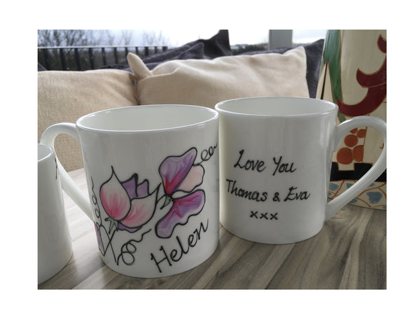 Sweet Pea Fine Bone China Mug 1 pint